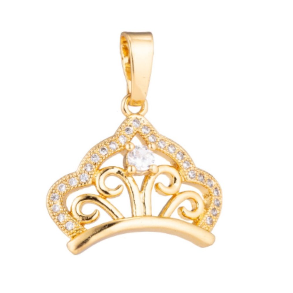 Gold Crown, Tiara, Princess, Charm/Pendant